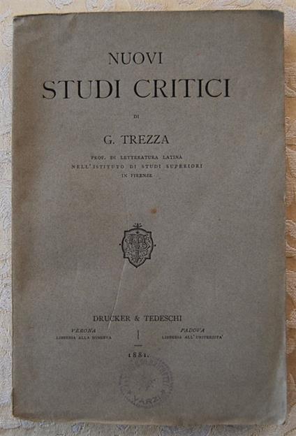 Nuovi Studi Critici - copertina