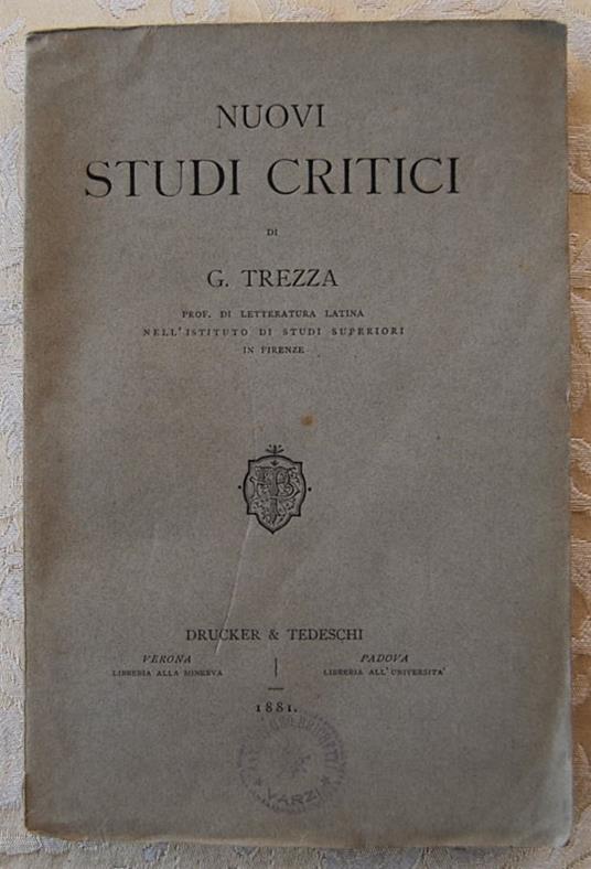 Nuovi Studi Critici - copertina