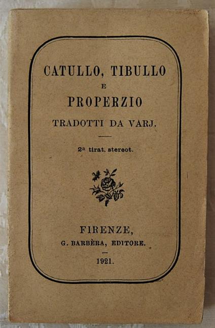 Catullo Tibullo E Properzio - copertina