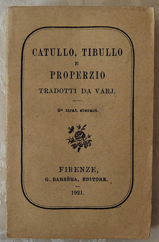 Catullo Tibullo E Properzio - copertina