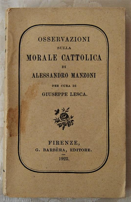 Osservazioni Sulla Morale Cattolica - copertina