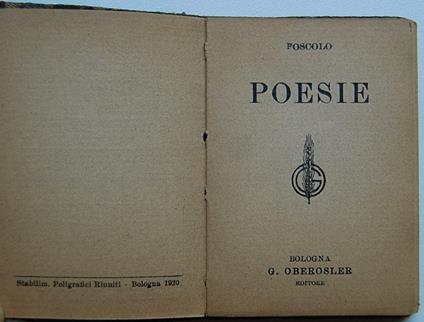 Poesie - Ugo Foscolo - copertina
