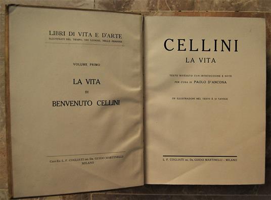La Vita - Benvenuto Cellini - copertina