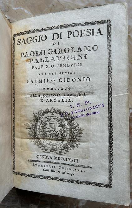 Saggio Di Poesia - copertina
