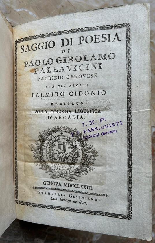 Saggio Di Poesia - copertina