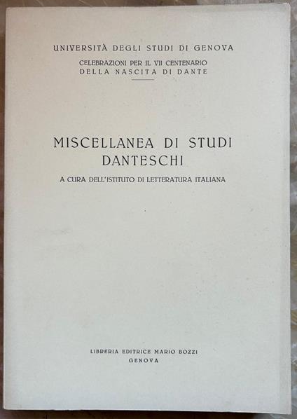 Miscellanea Di Studi Danteschi - copertina