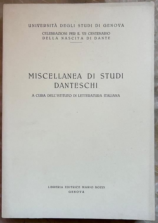 Miscellanea Di Studi Danteschi - copertina