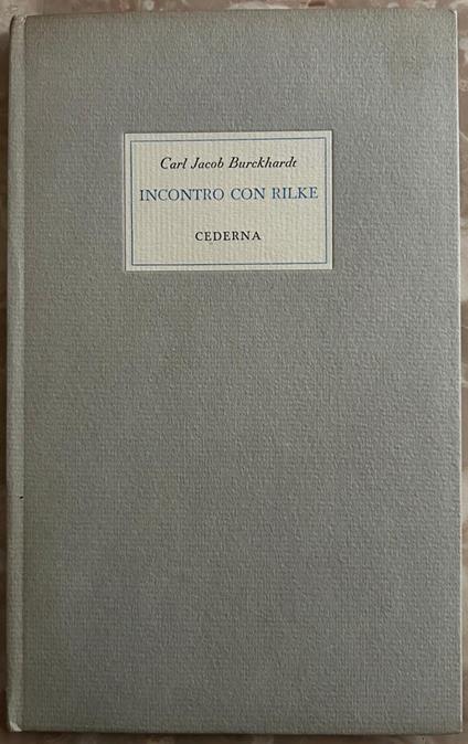 Incontro Con Rilke - copertina