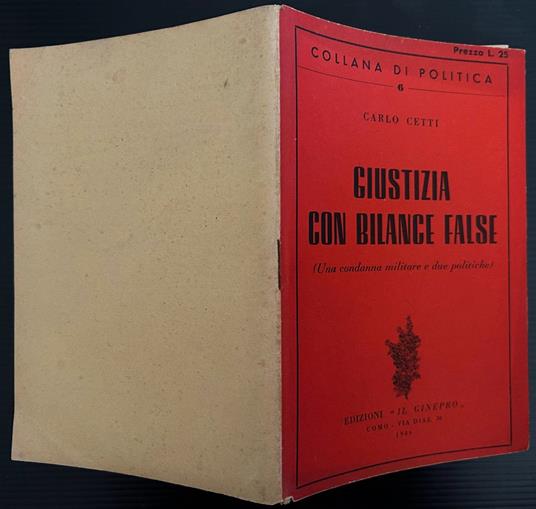 Giustizia Con Bilance False - copertina