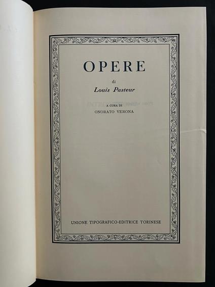 Opere - Louis Pasteur - copertina