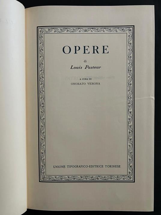 Opere - Louis Pasteur - copertina