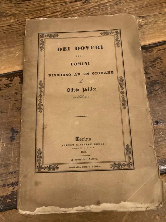 Dei doveri degli uomini. Discorso ad un giovane - Silvio Pellico - copertina