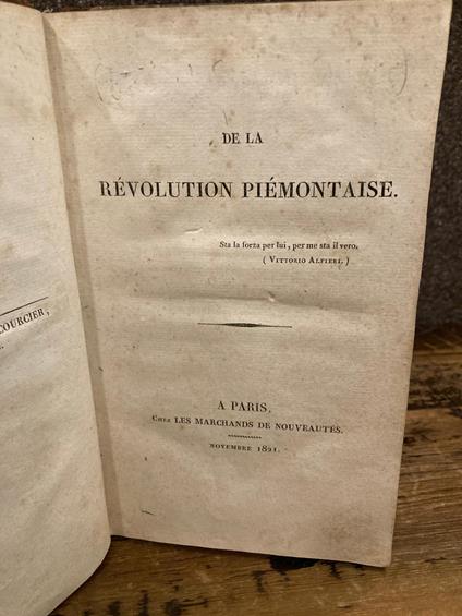 De la Révolution Piemontaise - copertina