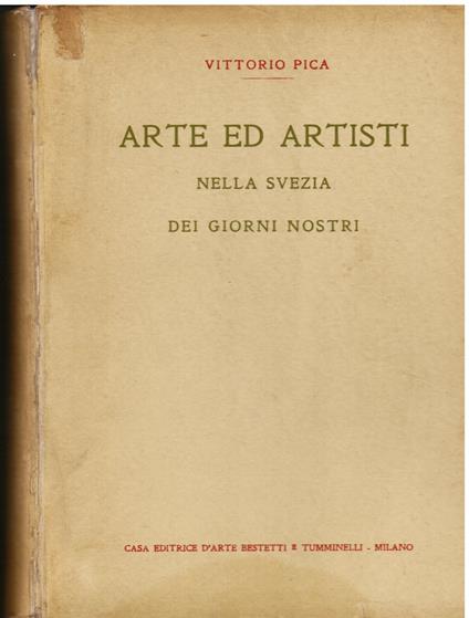 Arte ed artisti nella Svezia dei giorni nostri - Vittorio Pica - copertina