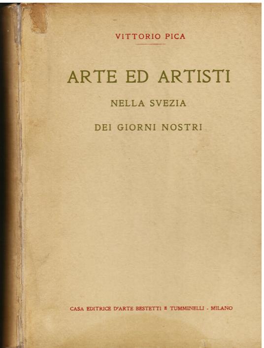 Arte ed artisti nella Svezia dei giorni nostri - Vittorio Pica - copertina