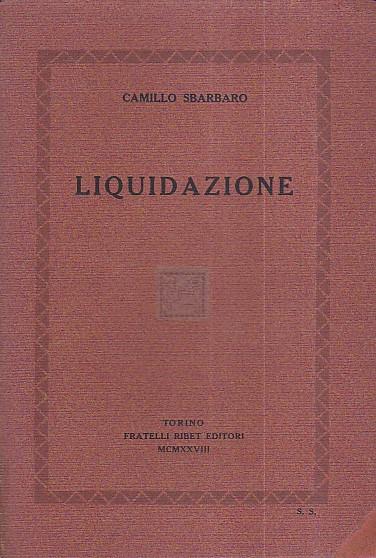 Liquidazione - Camillo Sbarbaro - copertina