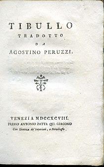 Tibullo tradotto da Agostino Peruzzi - Albio Tibullo - copertina