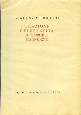 Orazione celebrativa di Gabriele D'Annunzio - Vincenzo Errante - copertina