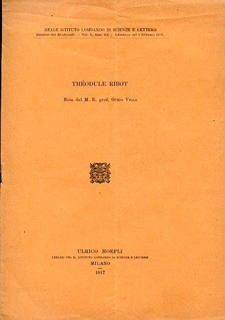 Théodule Ribot. Nota - Guido Villa - copertina