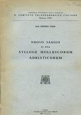 Nuovo saggio di una Sylloge Molluscorum Adriaticorum - Giorgio Coen - copertina