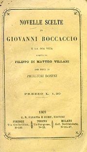 Novelle scelte di Giovanni Boccaccio e la sua vita scritta da Filippo di Matteo Villani con note di Pierluigi Donini - Giovanni Boccaccio - copertina