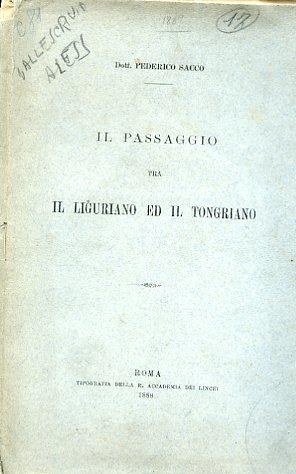 Il passaggio tra il Liguriano ed il Tongriano - Federico Sacco - copertina