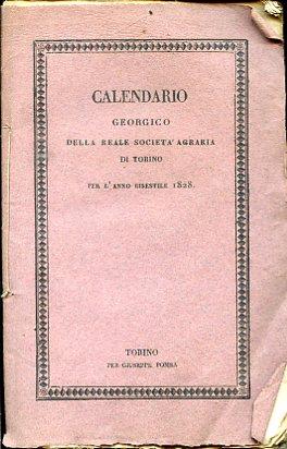 Calendario Georgico della Reale Società Agraria di Torino per l'anno bisestile 1828 - copertina
