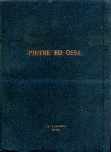 Pietre ed ossa - M. V. Strata - copertina