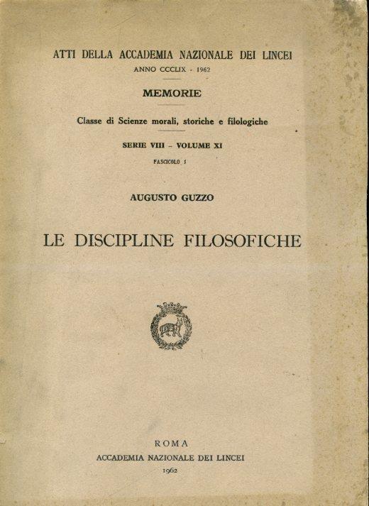 Le discipline filosofiche - Augusto Guzzo - copertina