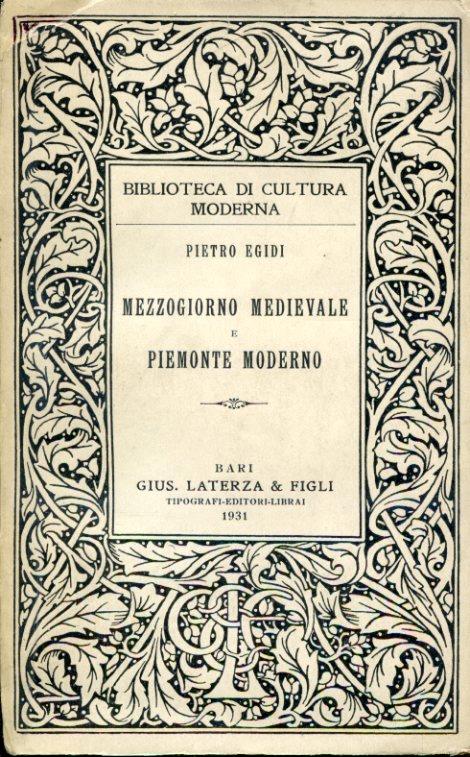 Mezzogiorno medievale e Piemonte moderno - Pietro Egidi - copertina