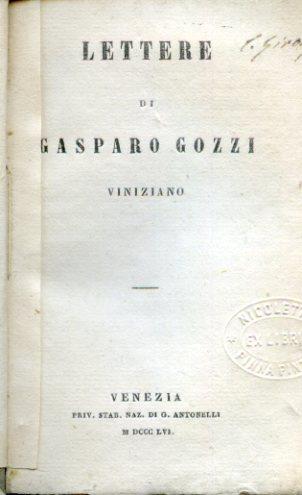 Lettere - Gasparo Gozzi - copertina