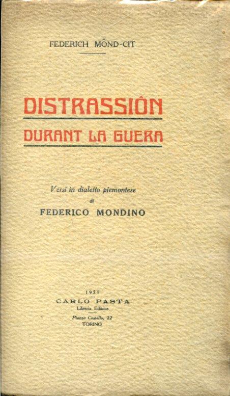 Distrassiôn durant la guera. Versi in dialetto piemontese - copertina