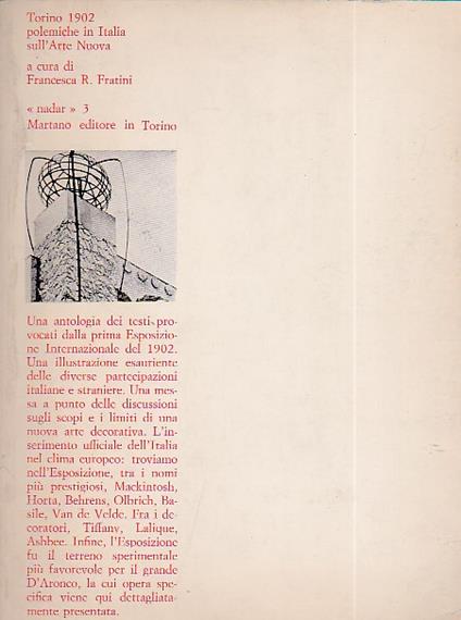 Torino 1902. Polemiche in Italia sull' Arte Nuova. "Nadar" ricerche sull' arte contemporanea - Francesca R. Fratini - copertina