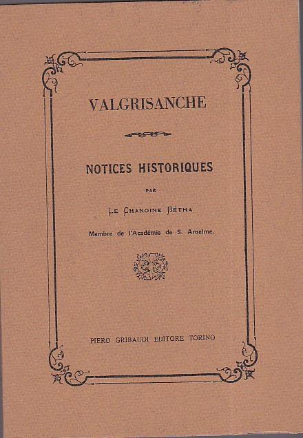 Valgrisanche. Notices historiques - copertina