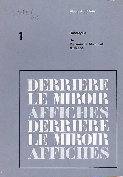 Derrière le Miroir et Affiches. Catalogue 1 - copertina