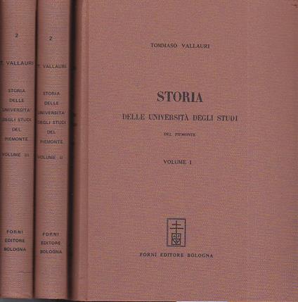 Storia delle Università degli studi del Piemonte - Tommaso Vallauri - copertina