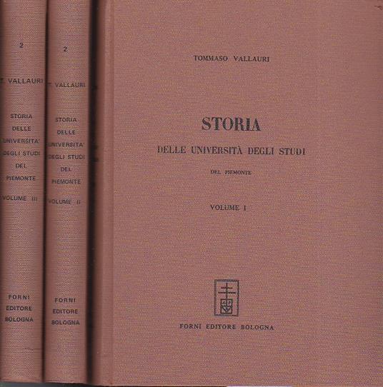 Storia delle Università degli studi del Piemonte - Tommaso Vallauri - copertina