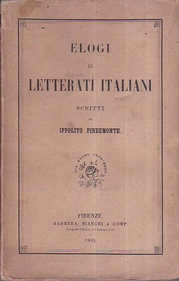 Elogi di letterati italiani - Ippolito Pindemonte - copertina