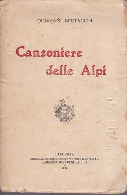 Canzoniere delle Alpi - Giovanni Bertacchi - copertina