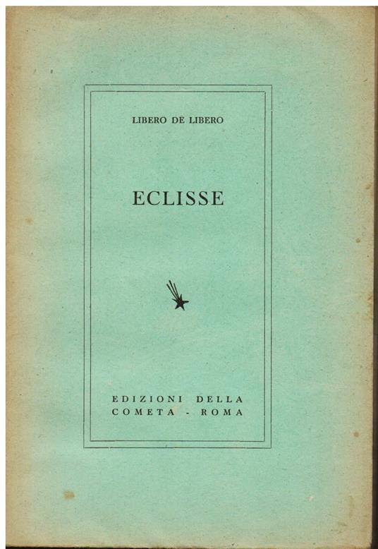 Eclisse - Libero De Libero - copertina