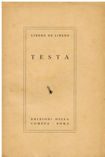 Testa - Libero De Libero - copertina