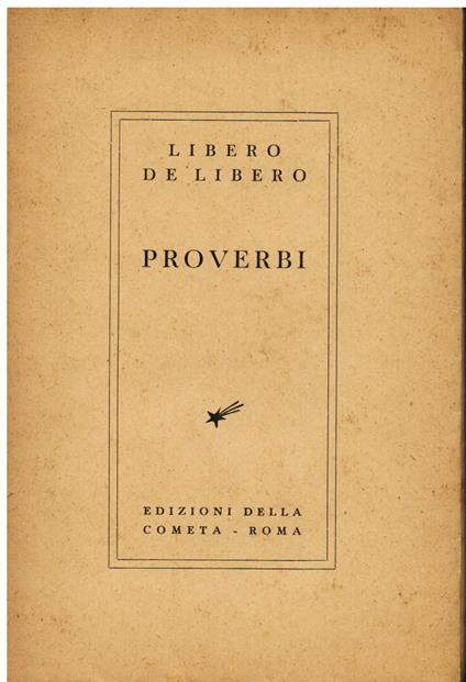Proverbi - Libero De Libero - copertina