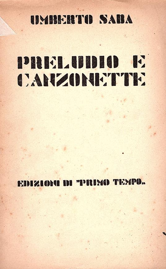 Preludio e canzonette - Umberto Saba - copertina