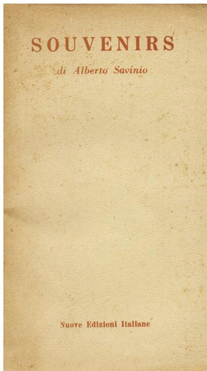 Souvenirs - Alberto Savinio - copertina