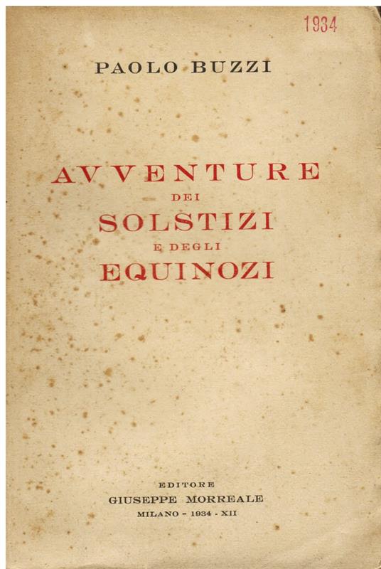 Avventure dei solstizi e degli equinozi - Paolo Buzzi - copertina