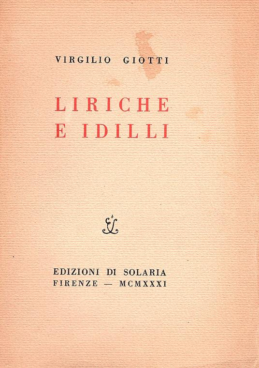 Liriche e idilli - Virgilio Giotti - copertina