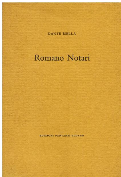 Romano Notari - Dante Isella - copertina