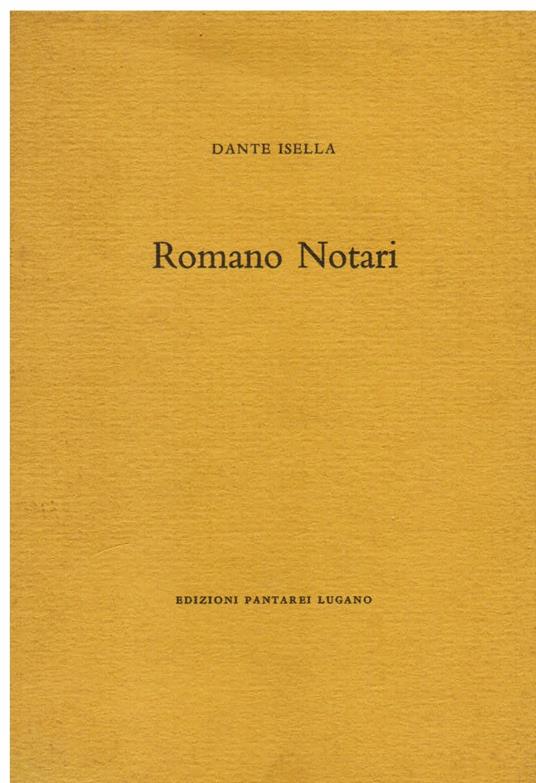 Romano Notari - Dante Isella - copertina