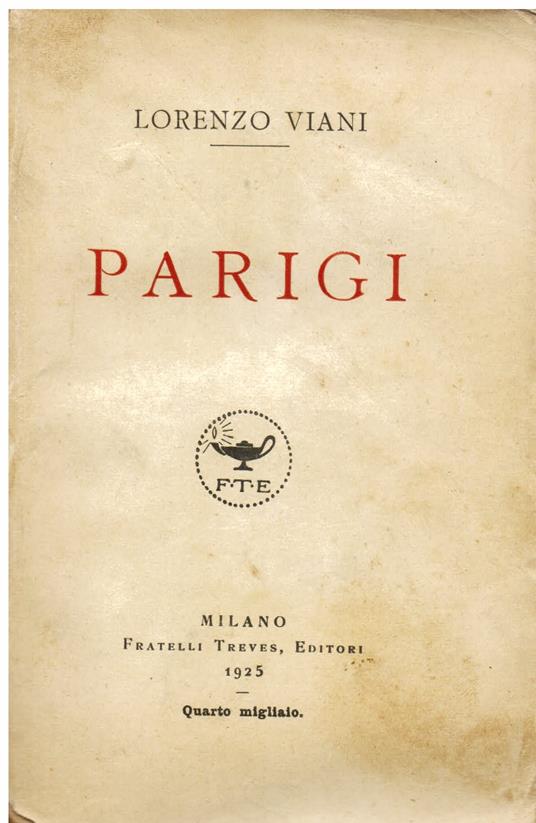 Parigi - Lorenzo Viani - copertina
