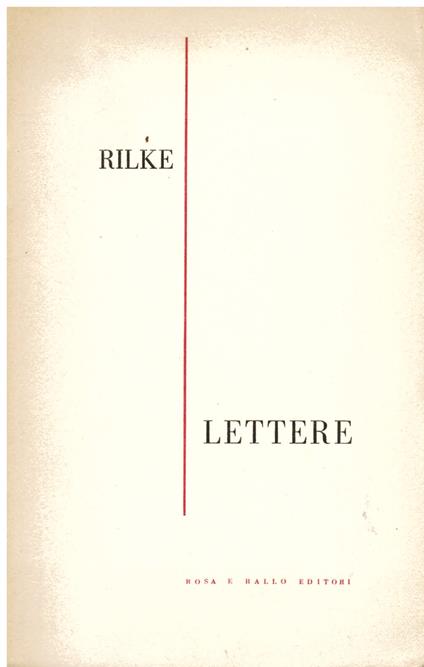 Lettere - Rainer M. Rilke - copertina